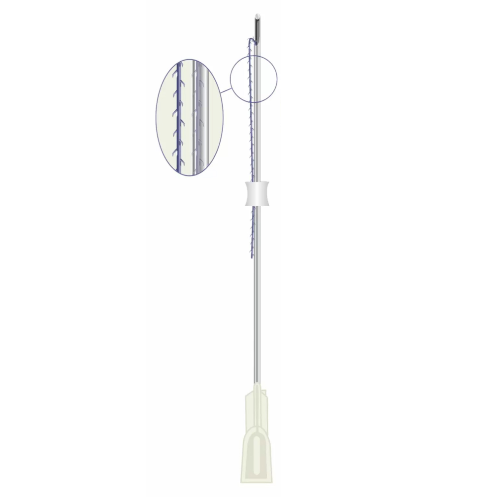 Мезонити Velancia COG 360° 4D W-cannula 19G 60mm PDO USP (1-0) 80mm