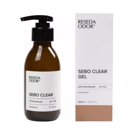 Мягкий очищающий гель ResedaOdor, уменьшающий жирный блеск и сужающий поры Sebo Clear, 150 мл